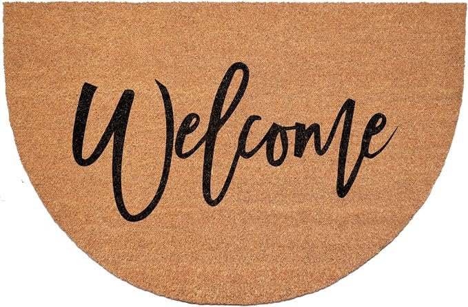 half round cursive welcome doormat half round cursive welcome doormat